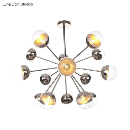 Lámpara de techo semiempotrada DecorBites™ Globe para comedor, con cristal blanco/transparente/gris ahumado - 9/12/15 luces - Diseño contemporáneo en cobre/cromo/oro