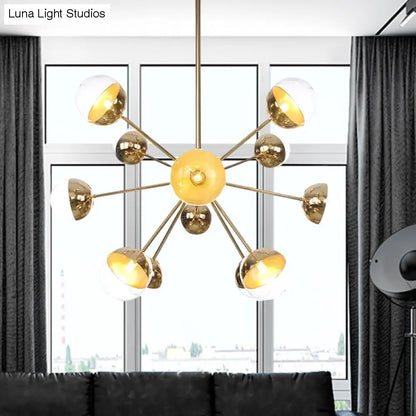 Lámpara de techo semiempotrada DecorBites™ Globe para comedor, con cristal blanco/transparente/gris ahumado - 9/12/15 luces - Diseño contemporáneo en cobre/cromo/oro