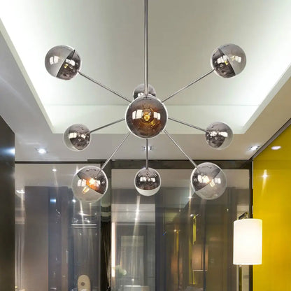 Lámpara de techo semiempotrada DecorBites™ Globe para comedor, con cristal blanco/transparente/gris ahumado - 9/12/15 luces - Diseño contemporáneo en cobre/cromo/oro