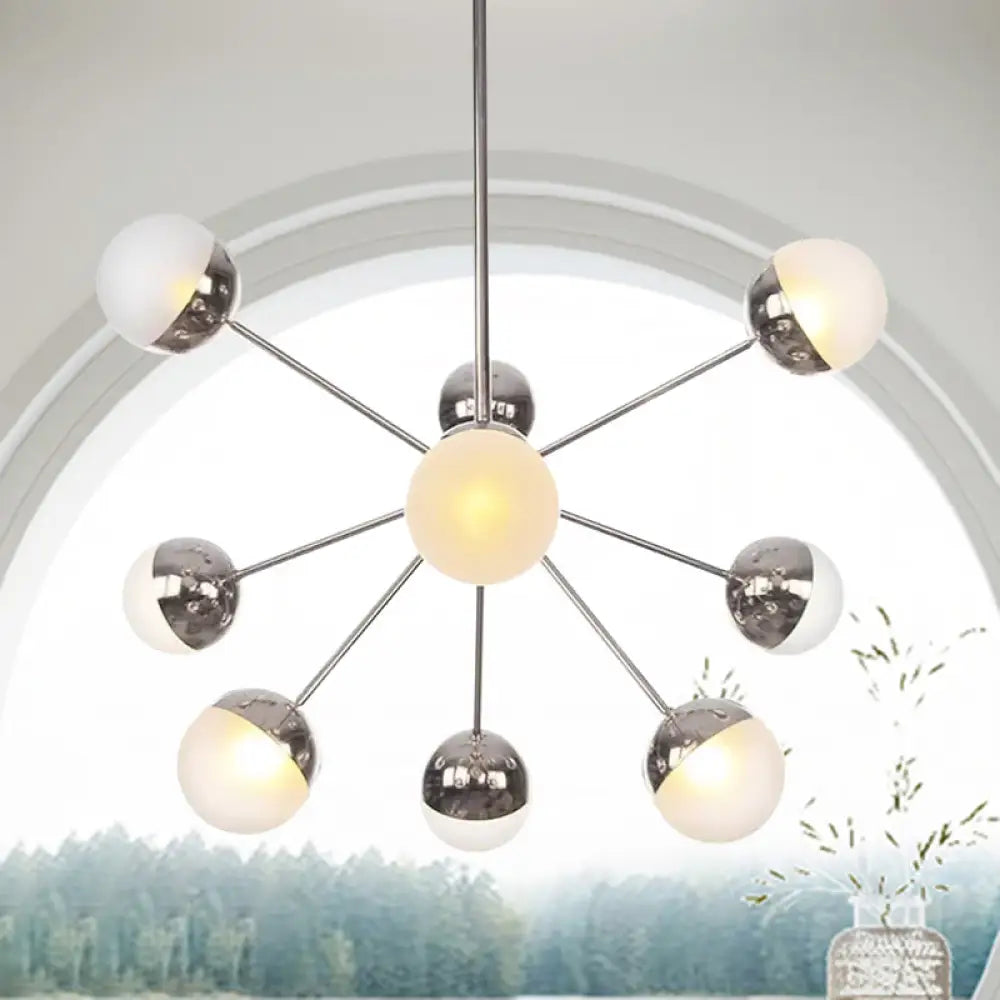 Lámpara de techo semiempotrada DecorBites™ Globe para comedor, con cristal blanco/transparente/gris ahumado - 9/12/15 luces - Diseño contemporáneo en cobre/cromo/oro