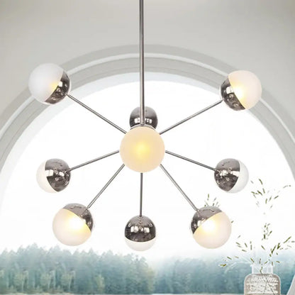 Lámpara de techo semiempotrada DecorBites™ Globe para comedor, con cristal blanco/transparente/gris ahumado - 9/12/15 luces - Diseño contemporáneo en cobre/cromo/oro