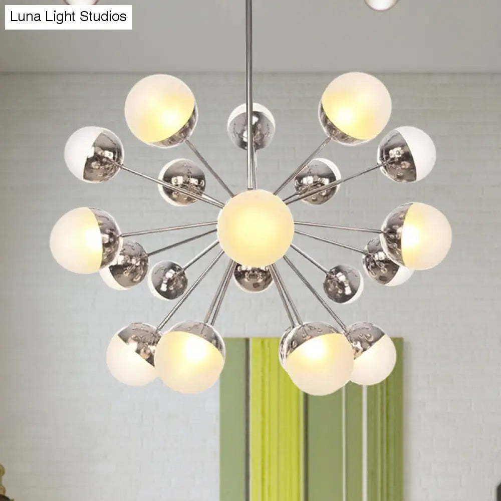 Lámpara de techo semiempotrada DecorBites™ Globe para comedor, con cristal blanco/transparente/gris ahumado - 9/12/15 luces - Diseño contemporáneo en cobre/cromo/oro