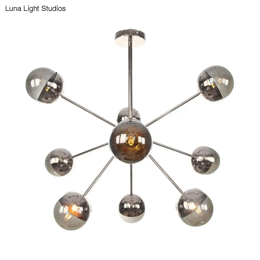 Lámpara de techo semiempotrada DecorBites™ Globe para comedor, con cristal blanco/transparente/gris ahumado - 9/12/15 luces - Diseño contemporáneo en cobre/cromo/oro