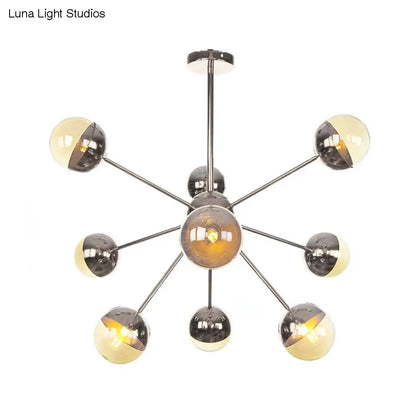 Lámpara de techo semiempotrada DecorBites™ Globe para comedor, con cristal blanco/transparente/gris ahumado - 9/12/15 luces - Diseño contemporáneo en cobre/cromo/oro