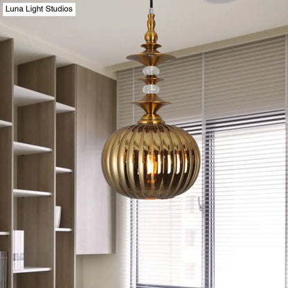 DecorBites™ Globe Glass Ceiling Lamp - Modern 1 Head Hanging Kit for Dining Room - Copper/Chrome/Gold Finish
