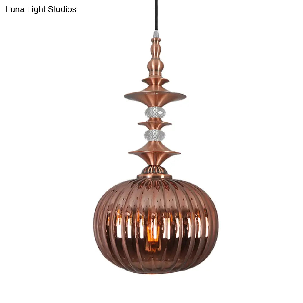 DecorBites™ Globe Glass Ceiling Lamp - Modern 1 Head Hanging Kit for Dining Room - Copper/Chrome/Gold Finish