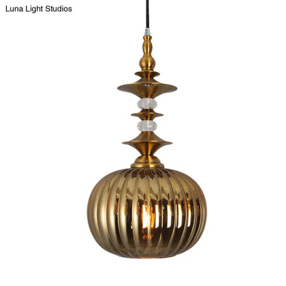 DecorBites™ Globe Glass Ceiling Lamp - Modern 1 Head Hanging Kit for Dining Room - Copper/Chrome/Gold Finish