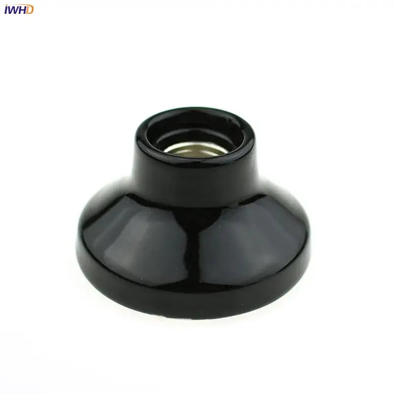Glossy black and brass ceramic e27 bulb holder with metallic threaded interior for bedroom lamp fitting decorbites ceramic e27 bulb