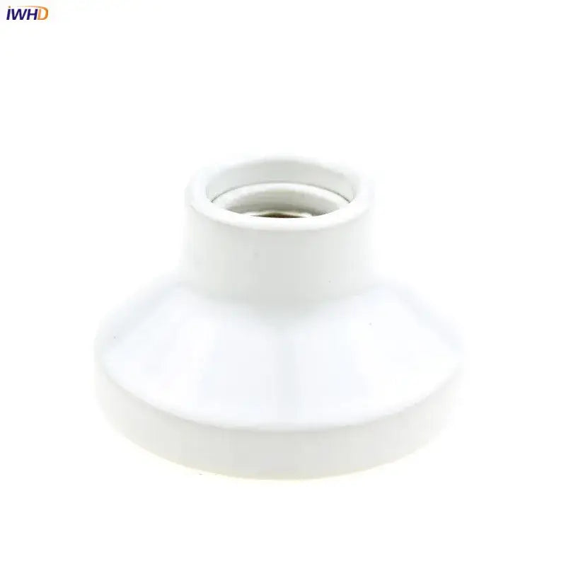 White ceramic e27 bulb holder with glossy finish and flared base for decorbites ceramic e27 bedroom lamp fitting