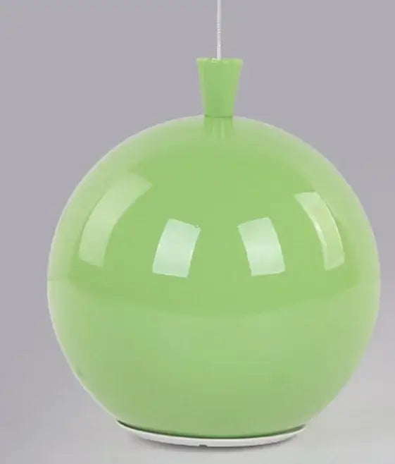 A sleek glossy lime green spherical balloon ceiling lamp with a minimalist design for kids bedroom ceiling lamp