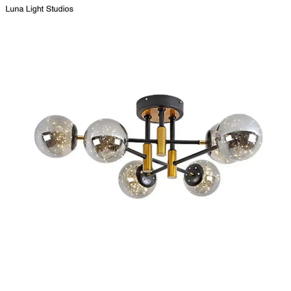 DecorBites™ DecorBites™ Glowing String Black Glass Ball Ceiling Mounted LED Semi Mount Light Fixture