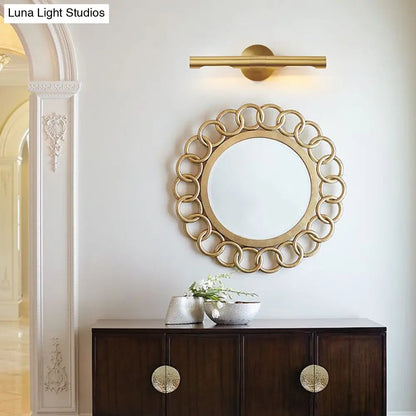 DecorBites™ Gold 2-Head Tube Vanity Light | Simple Metal Bathroom Wall Sconce