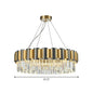 Gold and Black Prism Hanging Lamp - Circular Crystal Pendant Light