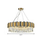 Gold and Black Prism Hanging Lamp - Circular Crystal Pendant Light