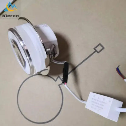 Kieron brand recessed ceiling lamp with white frosted lens and chrome trim, ideal for decorbites crystal led ceiling decor