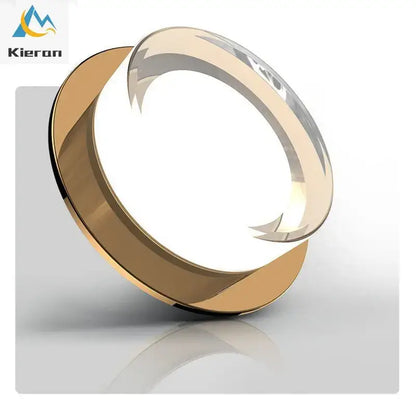 Gold and frosted crystal led ceiling lamp with gold-toned circular ring and polished finish for living room decorbites crystal led