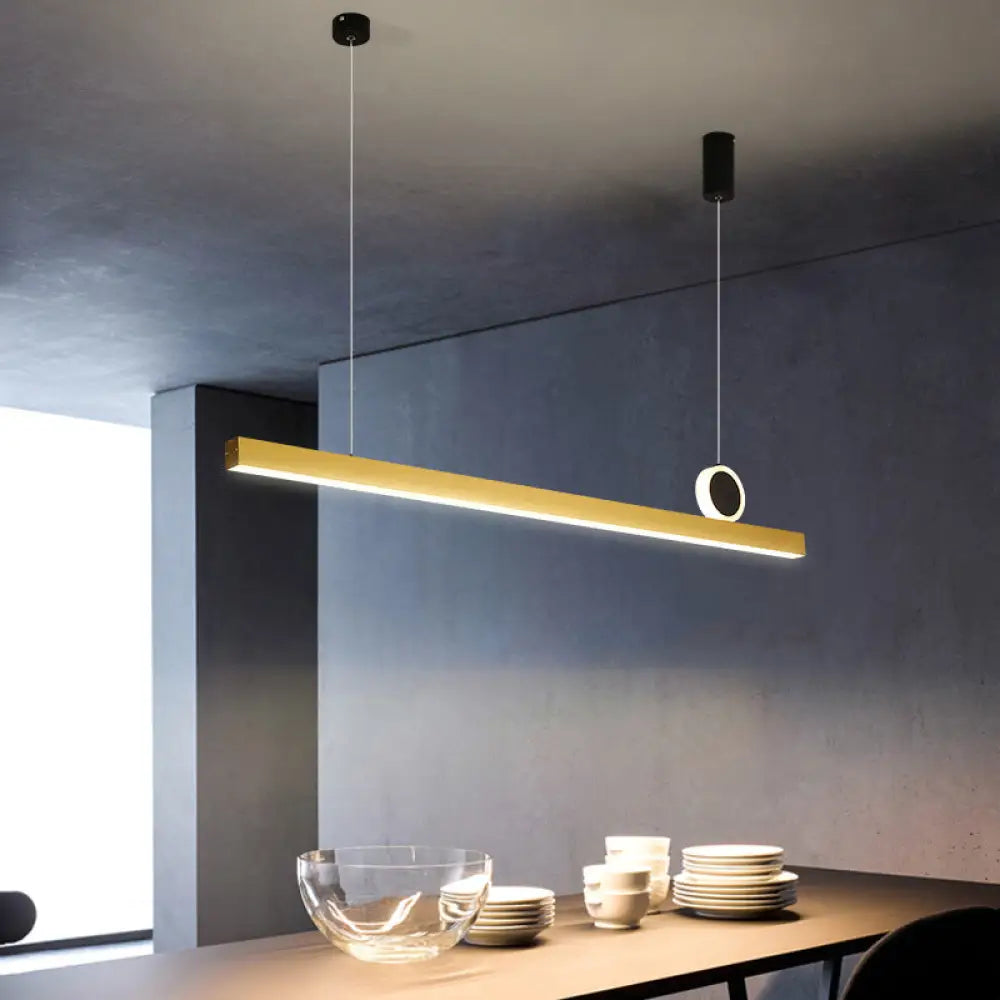 DecorBites™ Gold Bar Pendant LED Island Light Fixture - Stylish Minimalist Design, 39"/47" Wide