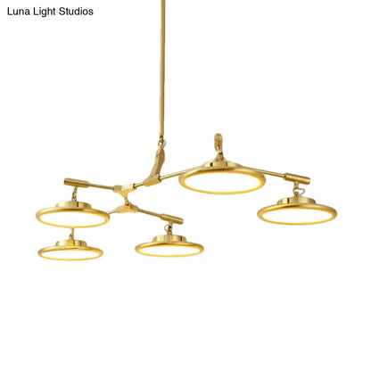 Lámpara de araña Gold Branch - Kit de lámpara colgante moderna con 3/5 cabezales en luz cálida/blanca