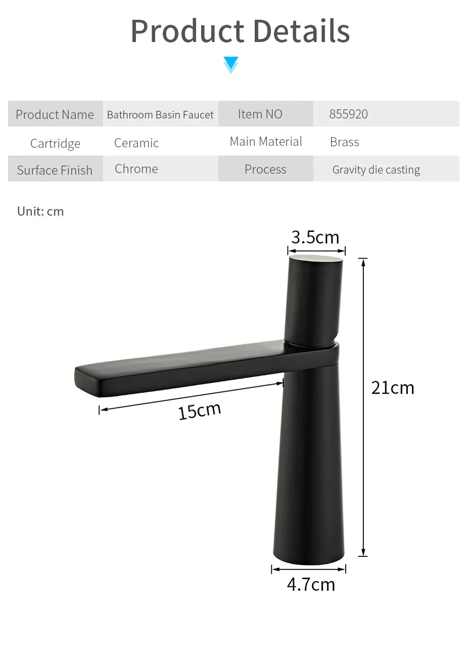 Gold Brass Basin Faucet for Bathroom Sink