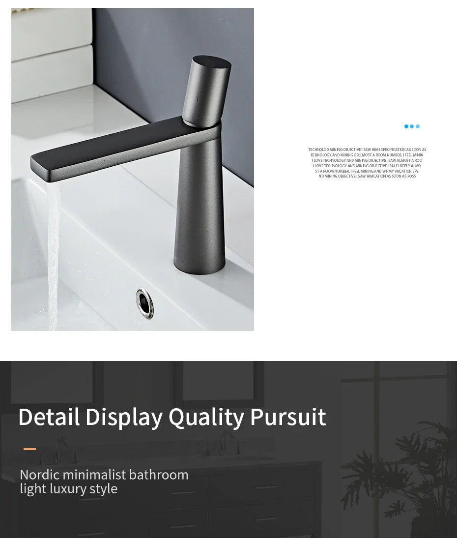 Gold Brass Basin Faucet for Bathroom Sink