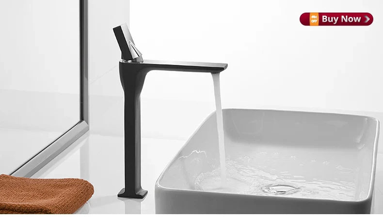 Gold Brass Basin Faucet for Bathroom Sink