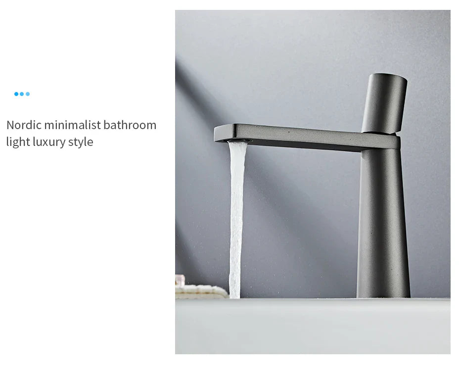 Gold Brass Basin Faucet for Bathroom Sink