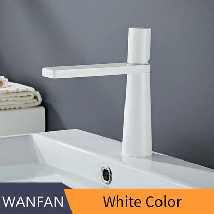 Gold Brass Basin Faucet for Bathroom Sink - White / United States