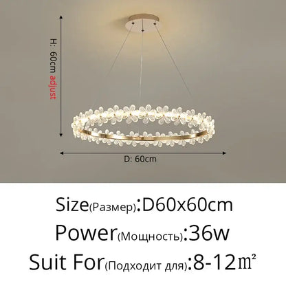 Gold butterfly crystal led chandelier with gold-toned metal frame and flower-shaped accents by decorbites crystal led