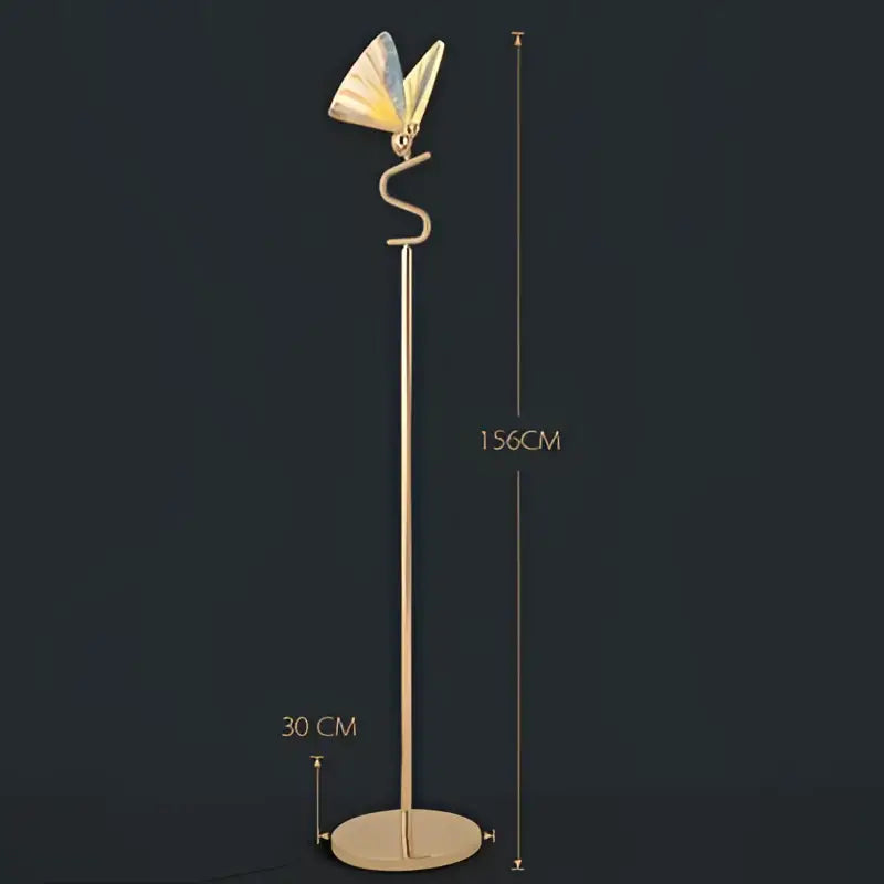 Gold butterfly led floor lamp with slender curved stem and ornate butterfly top for elegant living room decorbites butterfly led floor