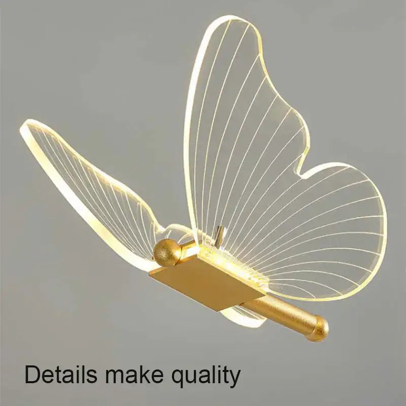 Gold-toned decorbites butterfly led table lamp with translucent wings and internal lighting for bedroom accent decor