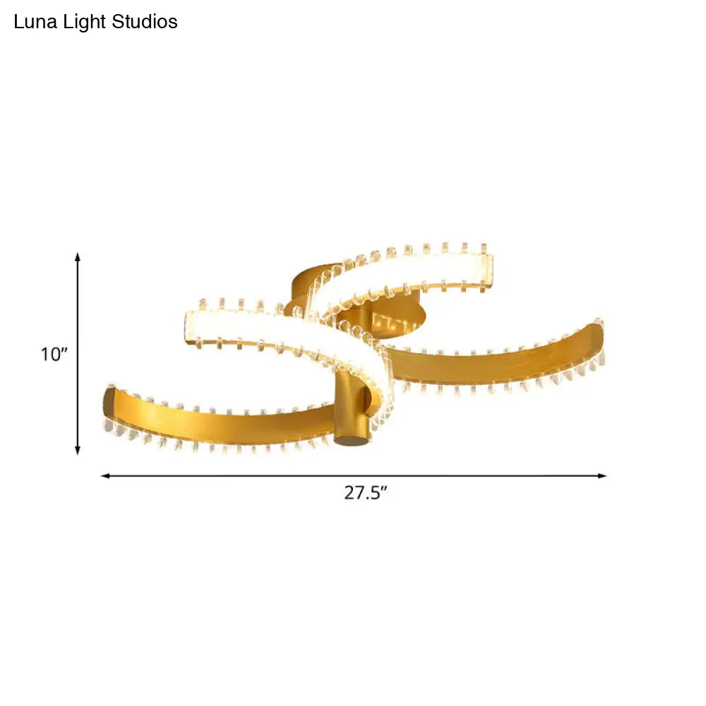 DecorBites™ DecorBites™ Gold C-Shape LED Ceiling Lamp with Semi-Flush Mount - 2/3 Tiers, Acrylic, White/Warm Light