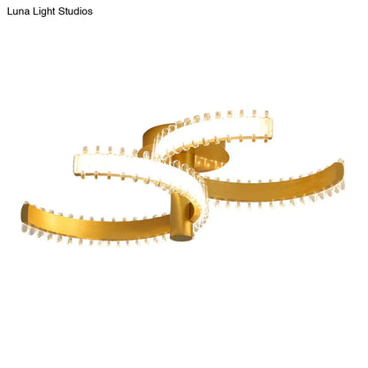 DecorBites™ DecorBites™ Gold C-Shape LED Ceiling Lamp with Semi-Flush Mount - 2/3 Tiers, Acrylic, White/Warm Light
