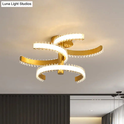 DecorBites™ DecorBites™ Gold C-Shape LED Ceiling Lamp with Semi-Flush Mount - 2/3 Tiers, Acrylic, White/Warm Light