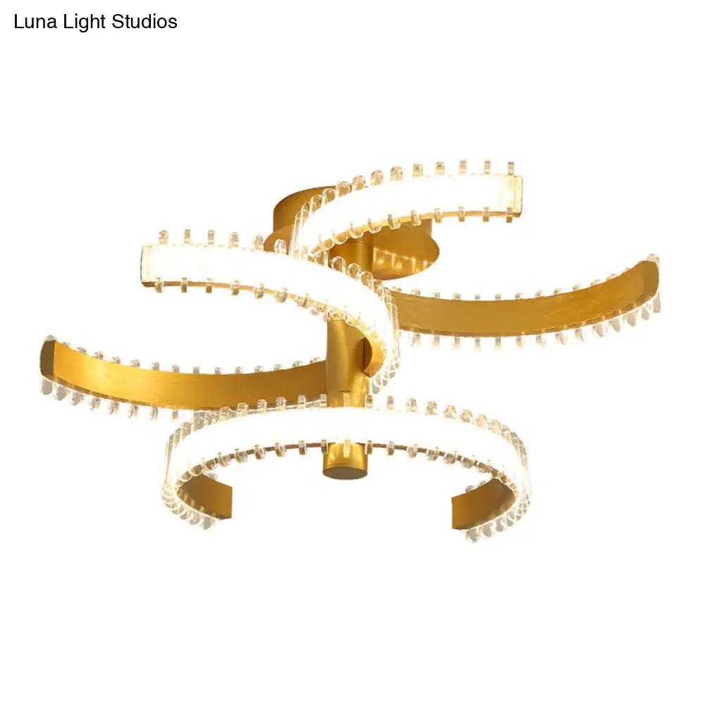 DecorBites™ DecorBites™ Gold C-Shape LED Ceiling Lamp with Semi-Flush Mount - 2/3 Tiers, Acrylic, White/Warm Light