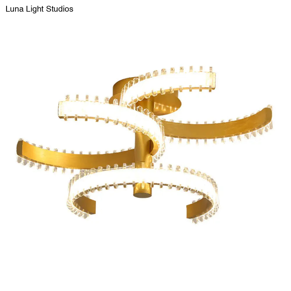 DecorBites™ DecorBites™ Gold C-Shape LED Ceiling Lamp with Semi-Flush Mount - 2/3 Tiers, Acrylic, White/Warm Light