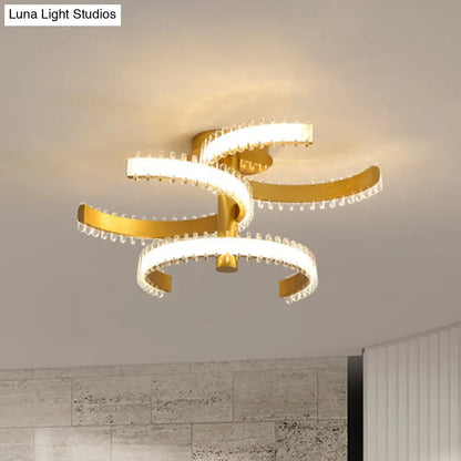 DecorBites™ DecorBites™ Gold C-Shape LED Ceiling Lamp with Semi-Flush Mount - 2/3 Tiers, Acrylic, White/Warm Light