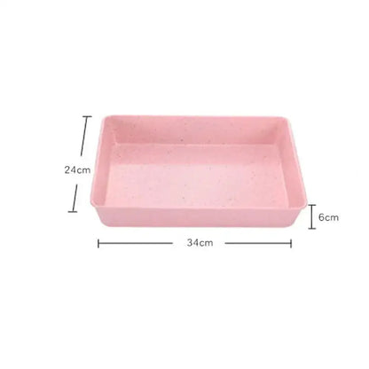 Pink rectangular carbon steel cake baking tray with speckled texture 34cm by 24cm by 6cm from decorbites carbon steel set