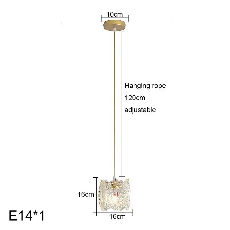 Gold carved glass pearl chandelier with 16cm diameter crystal and adjustable 120cm rope for dining room decorbites carved glass