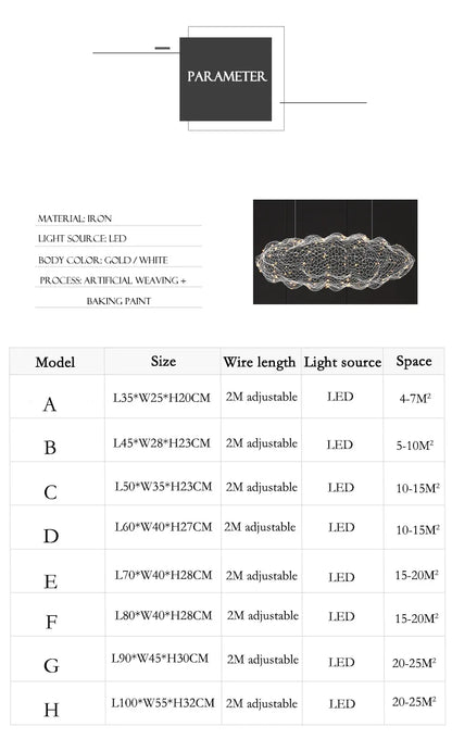 Gold Cloud Pendant Lights for Home and Restaurant - Chandelier