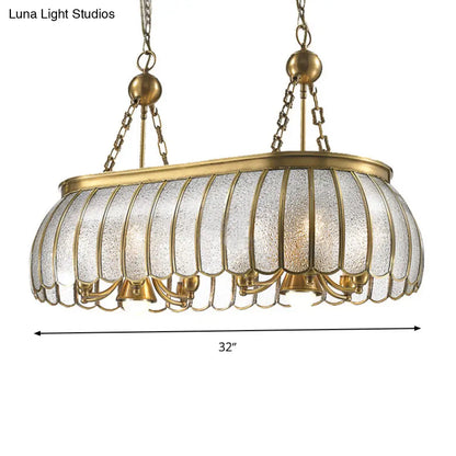 DecorBites™ Gold Colonial Style Bubble Glass Pendant Ceiling Light for Kitchen with 10 Scallop Accented Heads