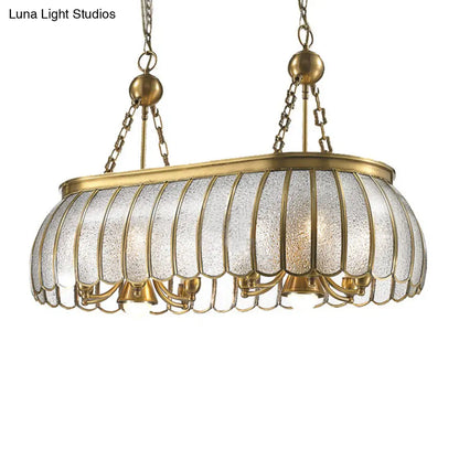DecorBites™ Gold Colonial Style Bubble Glass Pendant Ceiling Light for Kitchen with 10 Scallop Accented Heads