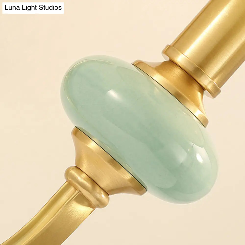 DecorBites™ DecorBites™ Gold Cone Fabric Shade Arc Arm Wall Sconce Light