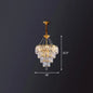 Gold Conic Crystal Chandelier - Minimalist Luxury with 6 Lights for Bedrooms