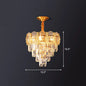 Gold Conic Crystal Chandelier - Minimalist Luxury with 6 Lights for Bedrooms