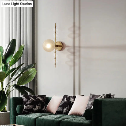DecorBites™ DecorBites™ Gold Crackle Glass Modern Wall Sconce for Living Room with Round Light Fixture