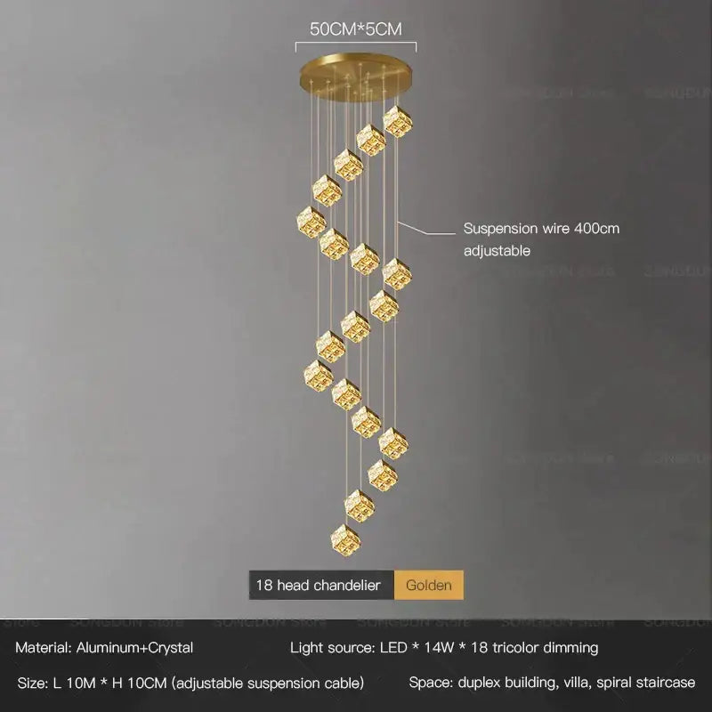 Golden 18-head crystal bedside chandelier wall light with aluminum frame for bedroom decorbites crystal bedside decor