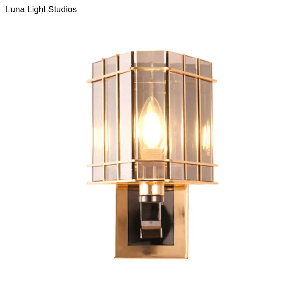 DecorBites™ Gold Crystal Bedside Wall Sconce with 2/3 Tiers and 1/3 Light - Postmodern Triangle Design