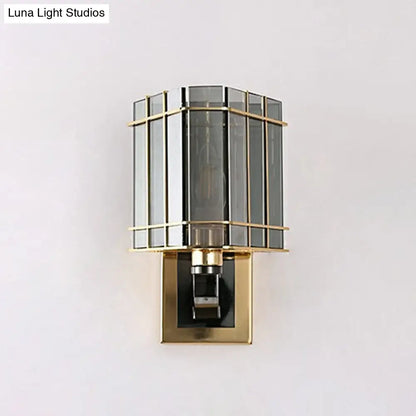 DecorBites™ Gold Crystal Bedside Wall Sconce with 2/3 Tiers and 1/3 Light - Postmodern Triangle Design