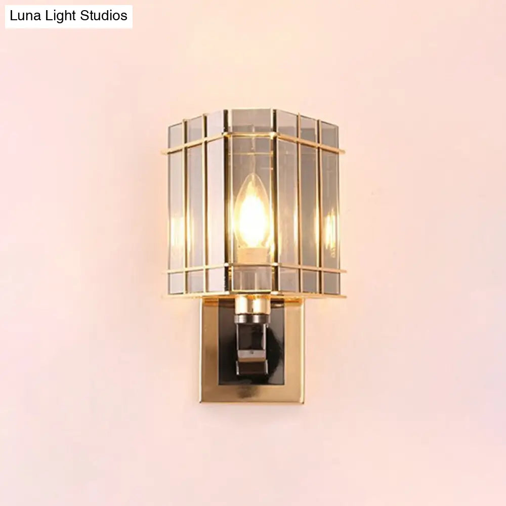 DecorBites™ Gold Crystal Bedside Wall Sconce with 2/3 Tiers and 1/3 Light - Postmodern Triangle Design