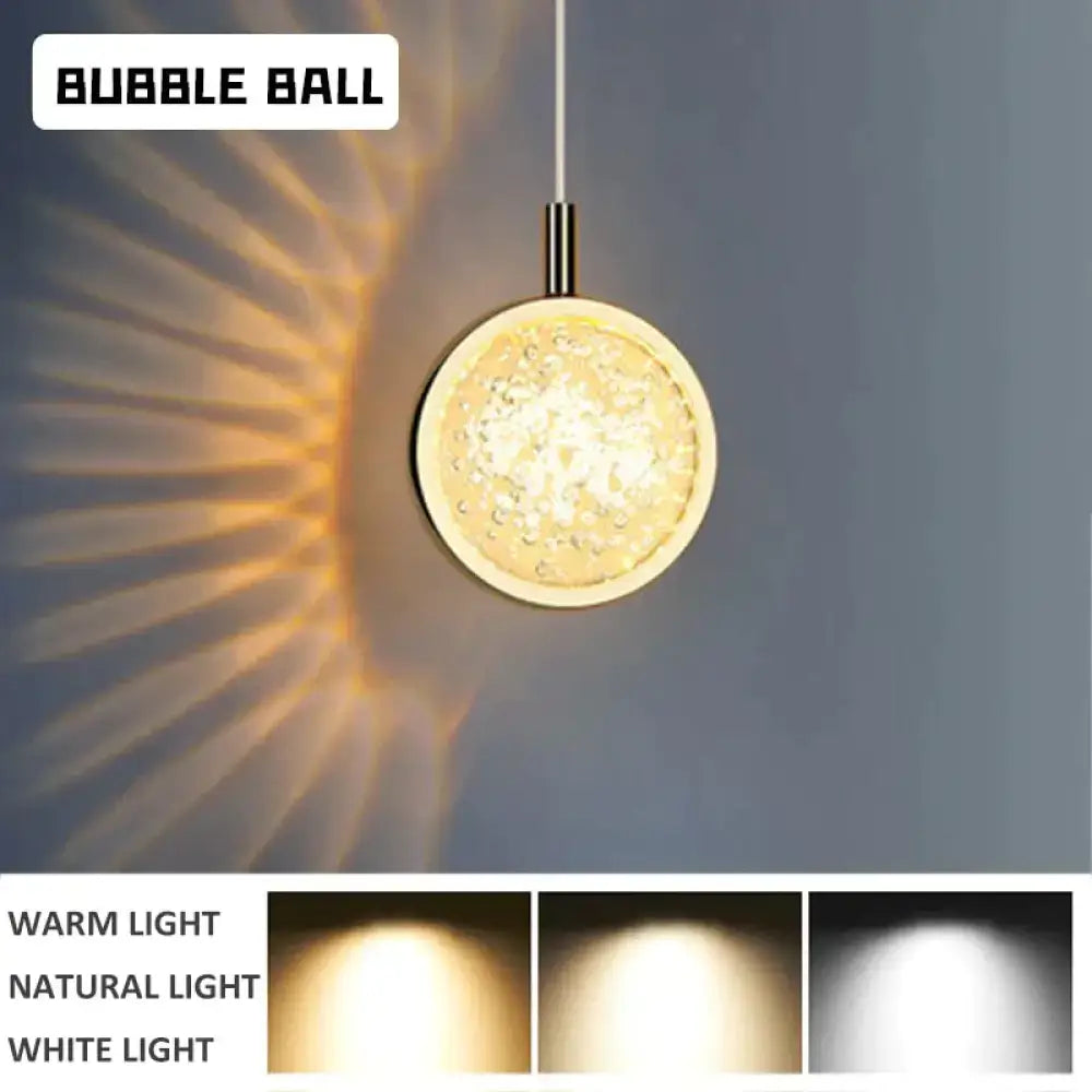 Decorbites clara led crystal glass pendant lights with gold-toned frame and clear crystals emitting warm white light